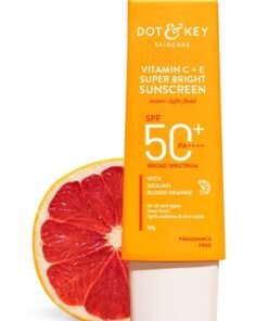 Dot & Key Sunscreen SPF 50 PA+++ with Vitamin C + E | for Even Toned & Glowing Skin | No White Cast, WaterLight I UVA/B & Blue Light Protection I for Women & Men | 50gm