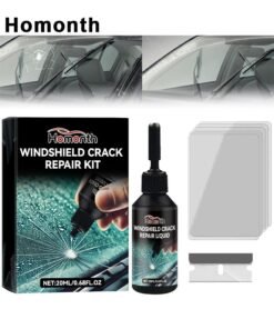 Homonth Windshield Crack Repair Kit, 2025 Upgrade Car Windshield Crack Repair Kit, Glass Repair Liquid For Cracks And Chips, Rock Chip Repair Kit For Fix Windows, Mirrors, Glasses, All Crack Types, Automotive Windscreen Tool For Fixing Chips
