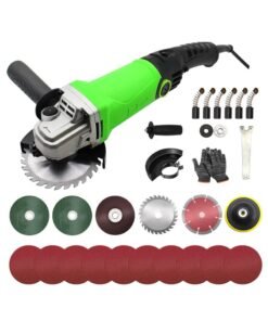 ZLH HITY 2000W Angle Grinder, Angle Grinders Ø100mm 11000 RPM Grinders Power Tools for Metal Wood, with Side Handle, 2 Cutting Discs, 10 Sandpaper, 6 Carbon Brush, Grinding Wheel, Self-Adhesive Disk