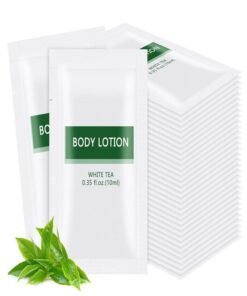 HQSLsund 30 pack Travel Size Body Lotion Bulk Individually Wrapped - Refreshing Mini Lotion Single Use Supplies for Homeless Care Hotel Guests, White Tea Scent,0.35 fl oz/10ml