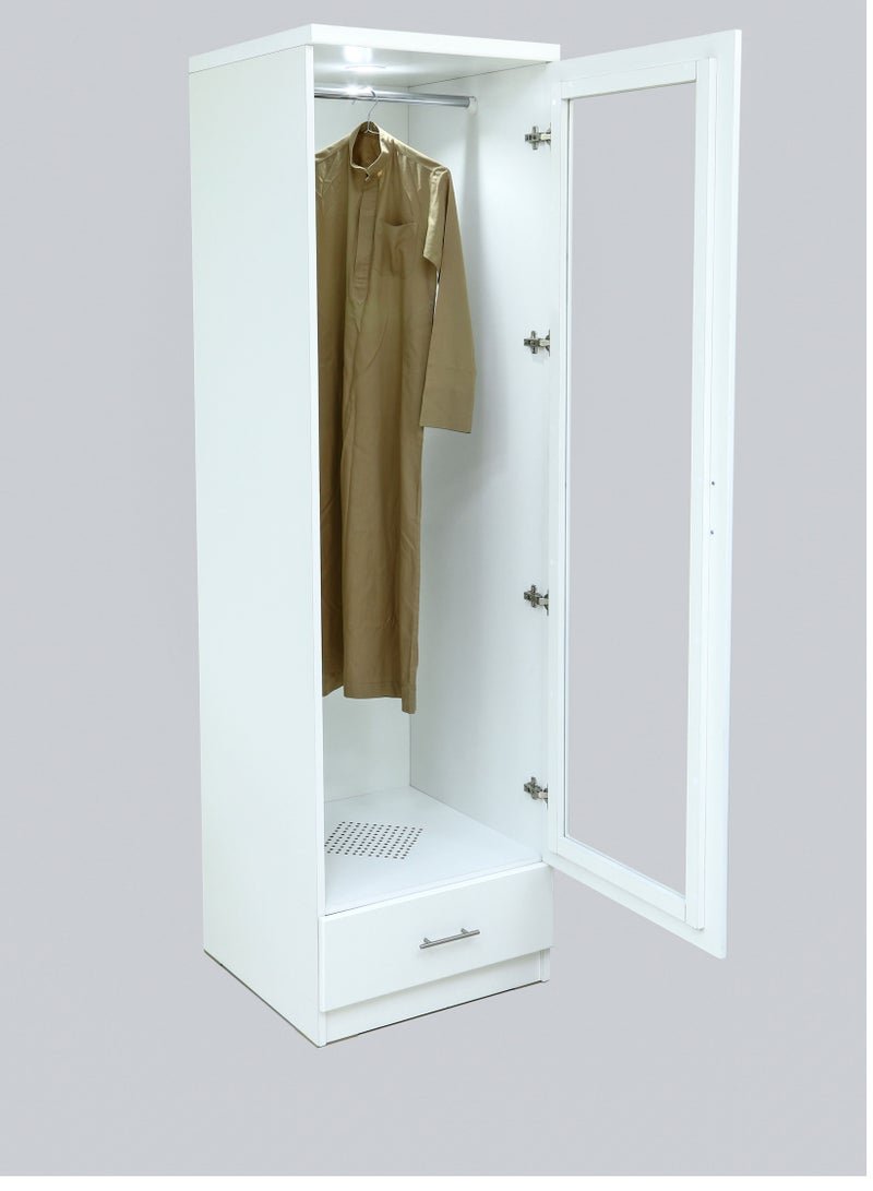 AFT One (1) Door Wooden Wardrobe with Drawer 819 Series (White)