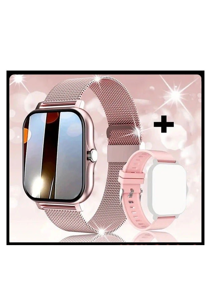 AROAQ Smart Watch, PinkSemilan Waterproof Fitness Tracker Watch, Bluetooth Calls Digital Smartwatch, Large Display Wristwatch Watches For Men And Women