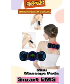 Smart EMS Mini Massage Pads – Portable Neck/Shoulder & Slimming Massager (2-Pack EMS Electrotherapy Patches)