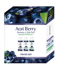 Elabore Acai Berry Travel Kit [Shampoo, Pack, Leave-in] 3oz each.