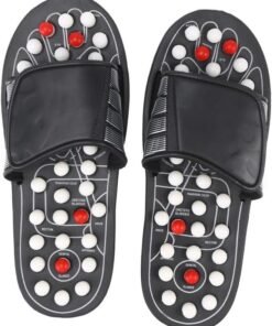1 Pair Rotating Reflex Massage Slippers - Arch Pain Relief Foot Massager Shoes with Magnetic Therapy (Size 44-45)