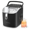 CROWNFUL Ice Maker Countertop with Handle, Self-Cleaning Ice Maker with Scoop and Basket, 12KG/24H,9 Cubes in 6 Mins,Portable Small Ice Machine with Scoop and Basket for Home Kitchen Office Bar Party