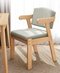 Sharpdo Modern Simple Home Backrest Solid Wood Chair, Dining Chair with Armrests Living Room Chairs 49*50*75CM