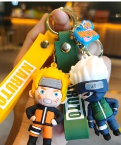 GROIC 2-Pcs Naruto Figure Mini Figures Keychain, Naruto Kakashi Anime Statues Set Upgraded Statues Key Chain Action Anime Movable Doll Toy Collection Decoration Model Statue Animation