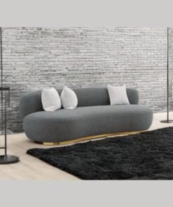 dark gray bouclé sofa 220x85x43 cm