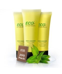 ECO Amenities Conditioning Shampoo, 200 PACK, Mini Size 1 Ounce - Travel Size Shampoo and Conditioner Sets, Mini Shampoo & Conditioner Sets - 2 in 1 Shampoo & Conditioner, Green Tea Scent