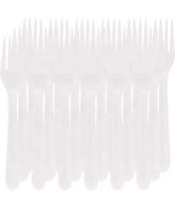 Fun Biodegradable disposable Fork - Ideal for Eating Salad, Dessert, Appetizer, Fruit Salad, Chinese Food & more | Handwash-Safe | Dinner Fork, Table Fork Ideal for Family, Hotels, (Pack of 18)