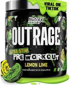 Nutrex Research Nutrex Outrage Extreme Pre-Workout Ultra Stim, Energy, Focus & Power, Lemon Lime - 30 Servings