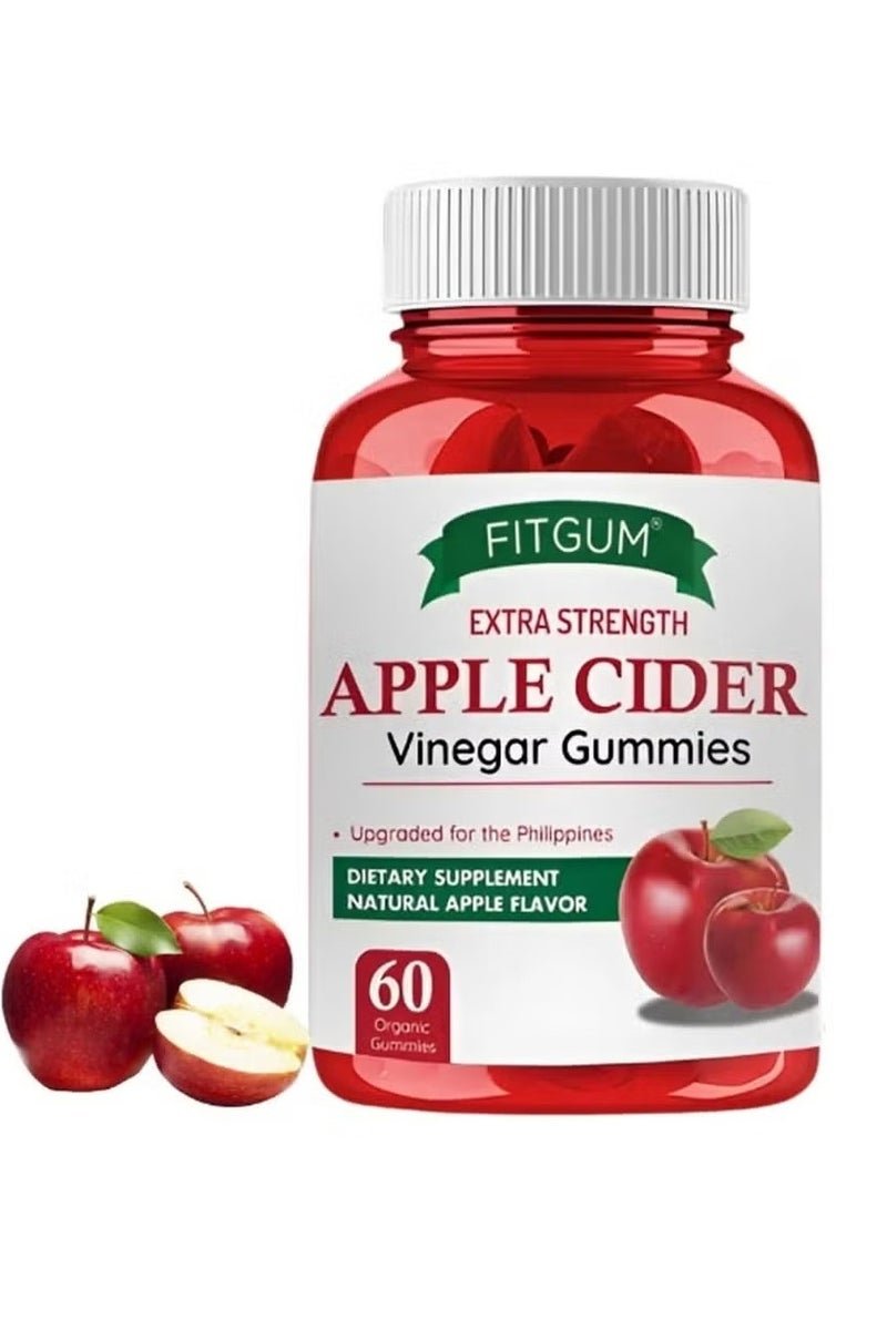 FIT GUM FitGum Apple Cider Vinegar Gummies – Organic ACV for Digestive Support & General Health – 60 Vegan Chews - Image 2
