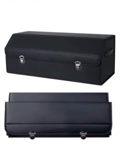 Motim Car Trunk Organizer And Storage, 75*30*30cm, Suv Leather Collapsible Trunk Cargo Organizer Multi Compartment Adjustable Auto Grocery Large Storage Box