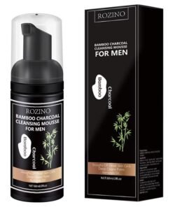 Rozino Men's Bamboo Charcoal Cleansing Mousse Deep Cleansing Blackheads and Acne Gentle Oil Control Facial Cleanser