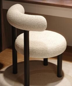 Sharpdo Modern Dressing Table and Makeup Chair for Bedroom, Lambskin Dressing Stool for Master Bedroom Living Room Chairs 42*50*72CM