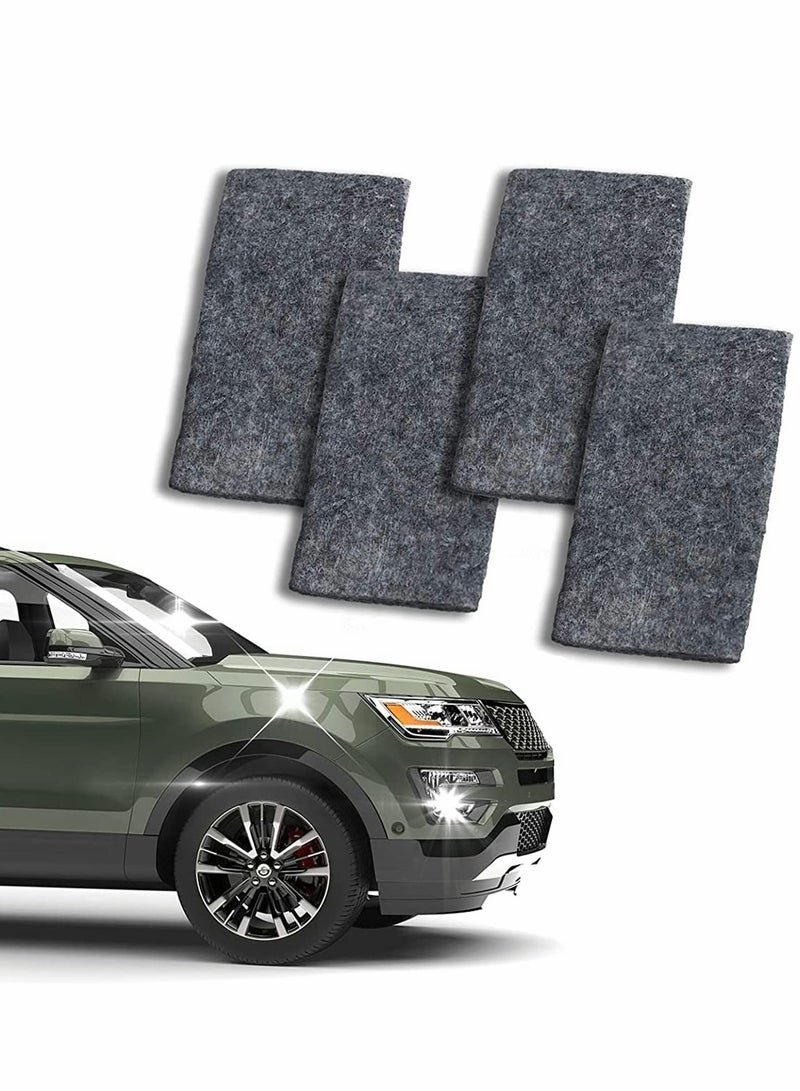 Barakah Car Scratch Remover, Nano Sparkle Cloth for Car Scratches, 4 Pcs Nano Magic Cloth for Clean Paint, Surface Polish, Water Stains, Rust and Scratches Remover(Gray)