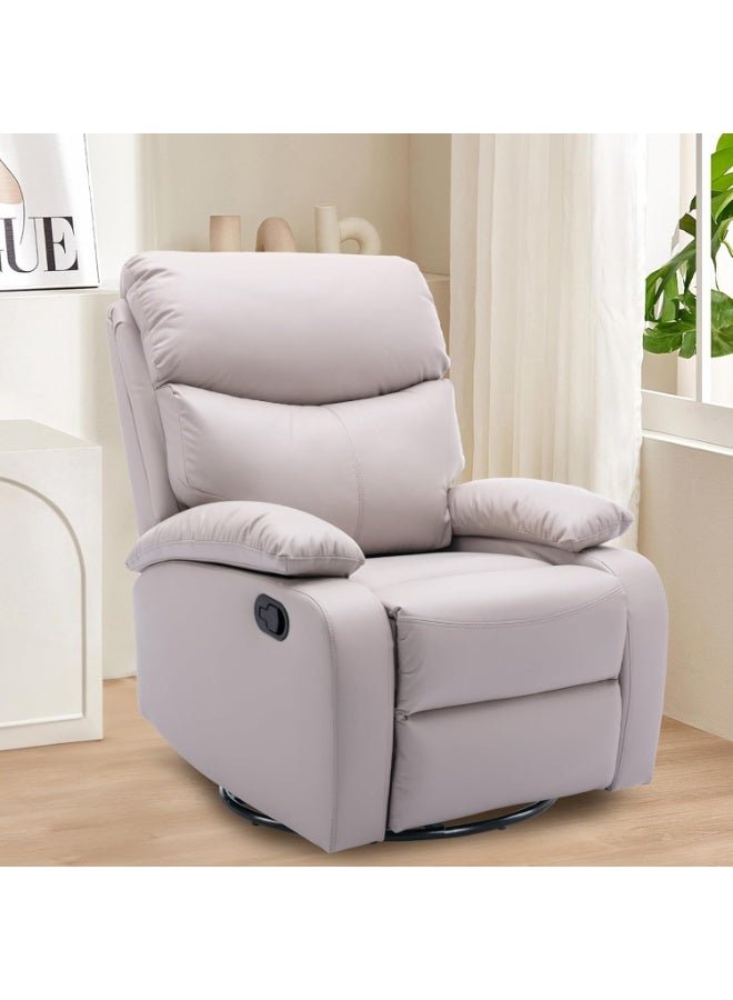 Organized Home Cozy Living Room Multifunctional Recliner Swivel & Rock and Recline at 150° Cat Scratch Resistant Fabric Cloud Like Comfort Easy Assembly & Stylish Design