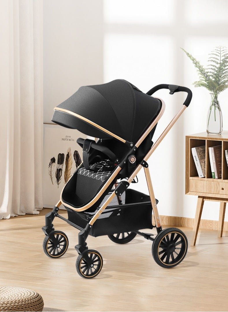 High Landscape Lightweight 3 In 1 Pushchair Stroller Baby And Luxury Foldable Baby Stroller Pram 3 In 1