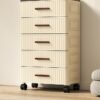 DUNISO 5-Layer  Storage Cabinet  with 360 ° Omnidirectional Wheels Handle，Storage Drawer Cart , Space Saving Dresser Storage Tower,Multifunctional Drawer Plastic Wardrobe，Storage Drawer Units   for Toys, Snacks, Books
