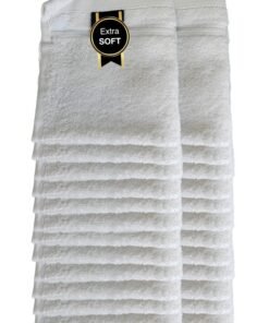 Pearl Coast 24 Pieces Luxury Face Towel Set 30x30cm 630 GSM Premium Cotton Ultra Soft and Highly Absorbent Expertly Woven for Durability Hotel And Spa Quality Towels White