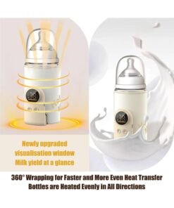 Portable Bottle Warmer, Fast Heating,Leak-Proof,Adjustable Travel Warmer with Battery, 10000mah Battery Powered, Heating Breast Milk Warmer for Travel Outdoor - Image 3