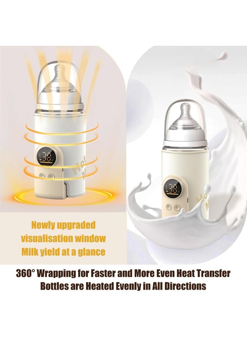 Portable Bottle Warmer, Fast Heating,Leak-Proof,Adjustable Travel Warmer with Battery, 10000mah Battery Powered, Heating Breast Milk Warmer for Travel Outdoor - Image 3
