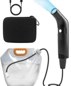 JOUDIYA Electric Travel Bidet Set, Portable Travel Bidet Sprayer with Foldable 5L Water Bag and Carry Bag, Wireless Rechargable Handheld Portable Shattef Sprayer with 1.2m Hose, 2 Models, Great for Hygiene at Home and Outdoor Travel, Camping