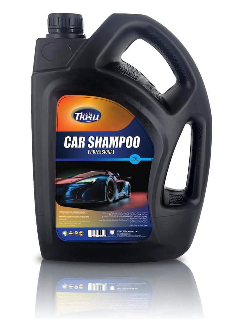 Thrill Professional Car Shampoo 3L – High Foam Car Wash Soap for Deep Cleaning, Shine & Paint Protection