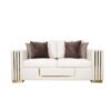 DANUBE HOME Oberon 2 Seater Fabric Sofa Two Seat Sofas Living Room Furniture For Home L 178 x W 95 x H 80 cm Beige / Brown