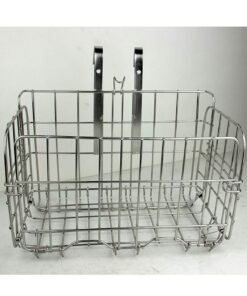 DUNISO Folding Bike Front Basket, Easy Installation On Front Handlebar, Rust Proof Detachable Folding Rear Bike Basket, Mountain Bike Accessories, Bike Frame Basket Silver 33.5*22*20 cm - Image 5