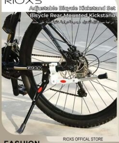 RIOXS Adjustable Bicycle Kickstand Set Bicycle Rear Mounted Kickstand Bicycle Side Kickstand Suitable for 22 inch - 27 inch Mountain Bikes and Road Bikes