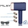 MLAY T14 IPL Ice Painless Hair Removal Device Epilator With Three Lenses, One For Hair Removal on Body, One for Skin Rejuvenation , And One For Removing Acne - Dark Blue
