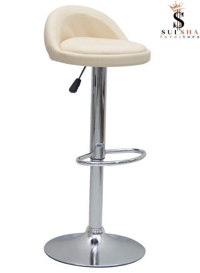 SULSHA PU Leather Round Bar Stool Height Adjustable Swivel Pub Chair Home Kitchen Bar stools with Footrest