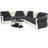 Maharat Al Bahar L Shape Mab Sofa Set 5 Seater Black/Beige-250X80X80