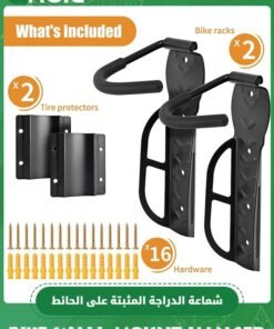 Alternative view of GROIC 2 Pack Bike Wall Mount Rack with Tire Tray Bike Hook Bike Rack for Garage Bicycle Holder Bicycle Hanger Storage Vertical Bicycle Hook for Indoor, Garage, Shed