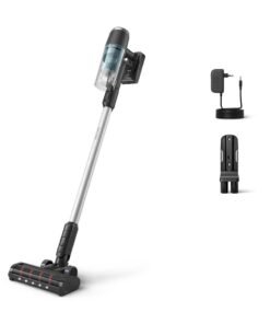 Philips Cordless Vacuum 3000 Series - Up to 60 mins Runtime, LED Nozzle, Handheld Vacuum, PowerCyclone 8, Digital Motor, Misty dawn 200 W XC3031/61 Black