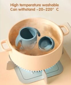 Alternative view of Super ZYouth Baby Silicone Sippy Cup, Baby Training Cup with Handles, Lid and Straw, Baby Snacks Cups, Spill Proof and Non-Slip Sippy Cup for 6-12 Months Babies, 150ml