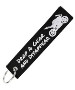 SOLDOUT Embroidery Car Bike Motorcycles Keychain Key Ring Chaveiro Key Fobs for Cars Gifts Friends Cute Fashion Key Ring (Drop A Gear And Disappear)