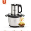 GEEPAS Multi-Functional Electric Food Chopper, Stainless Steel Double Blade, 3-Speed Control, Robust Stainless Steel Housing & Gear System, Overheat/Safety Protection, Anti-Slip Base, AC 220-240V, 50/60Hz, 3 L 3 L 500 W GMC42025N Black/Silver