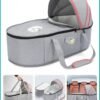 Bybeo Baby Travel Bassinet Bed, Portable Bassinet On-The-Go Baby Dome, Newborns Sleep Bassinets, Travel Baby Lounger,  Infant Carry Cot for Boys Girls With Canopy, Suitable for Car, Travel, Home