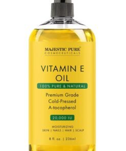 Majestic Pure Vitamin E Oil - 236 ml| 100% Pure and Natural Cold Pressed Vitamin E oil for Skin, Scars, Face, Nails, Hair, Scalp | 20,000 IU | Non-GMO Verified | Hair & Body Oil |