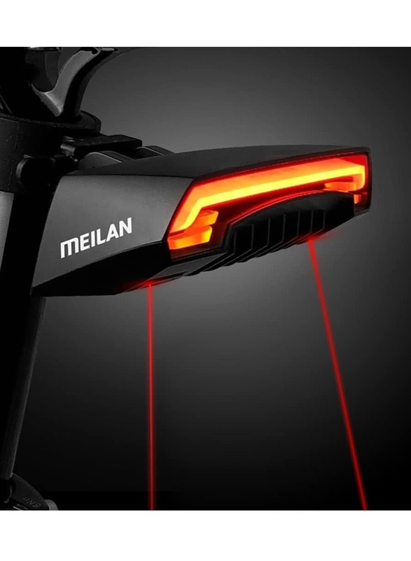 Meilan X5 Smart Bike Tail Light Wireless Turn Signals Automatic Brake Light Ground Warning Line Remote Control Usb Rechargeable Waterproof Safety Warning Rear Back Cycling - Image 2
