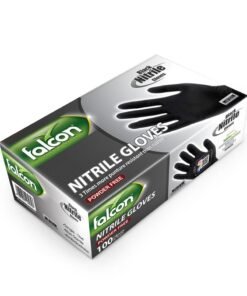 Falcon Nitrile Gloves 100 Pieces Powder Free Medium Black