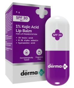 THE derma Co 1% Kojic Acid Lip Balm With Alpha Arbutin And Hyaluronic Acid, Spf 30 Pa++ For Dark And Pigmented Lips - 4G, Off White