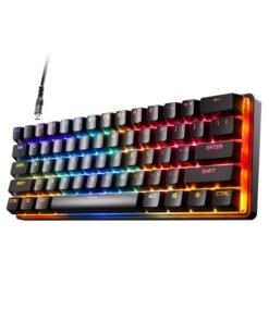 steelseries Apex Pro Mini Gen 3 US layout Keyboard OmniPoint 3.0 HyperMagnetic Switches, Adjustable Actuation, Rapid Trigger, Game-Ready Presets, Protection Mode, Rapid Tap / SOCD, RGB, PBT Keycaps, USB-C - Black