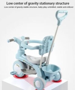 Arabest Children Bike, Kids Tricycle with Guardrail, Toddler 3 Wheel Stroller for Boys and Girls Ages 1-6 Years Blue - Image 5