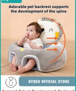 Bybeo Baby Sitting Support Seat Sofa, Infant Learning Chair Head Protect - Breathable Crystal Fabric, Feather Cotton Filling, Perfect Toddler Gift to Learn to Sit