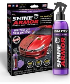 SHINE ARMOR Automotive Armor For Shine, Waterless Car Wash, Shine and Protect Your Car Like a Pro, Quick Ceramic Coat, Make Your Car Shine Like New, Car Wash & Wax 236ml (Spray Included)