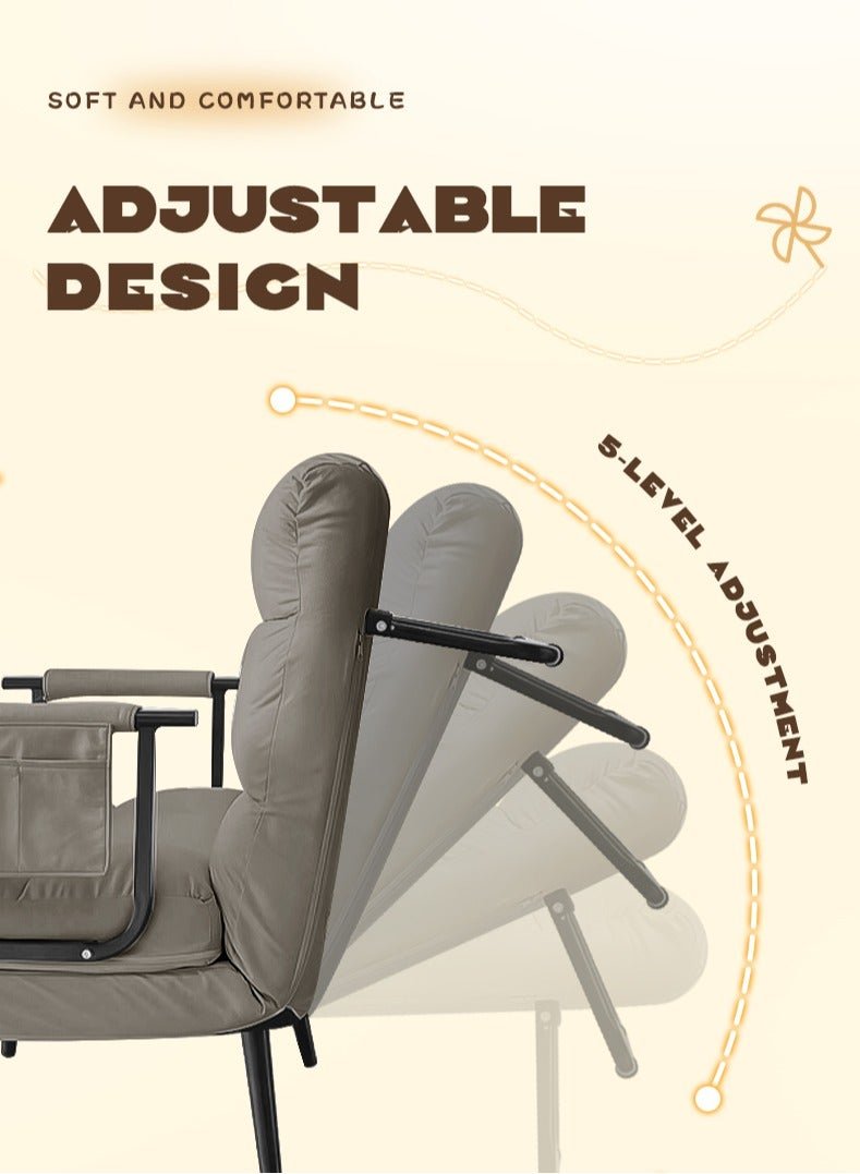 Zeno Folding Sofa Bed Convertible Single Sofa Chair Bed with 5-Position Adjustable Backrest Padded Seat Lounge Couch for Living Room - Image 3